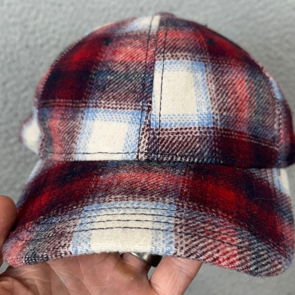 Gap x Pendleton Wool Blend Hats Mens OSFA Plaid Red Baseball Cap Elastic Strap